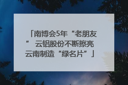 南博会5年“老朋友” 云铝股份不断擦亮云南制造“绿名片”