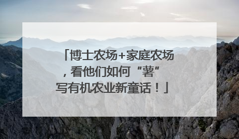 博士农场+家庭农场，看他们如何“薯” 写有机农业新童话！
