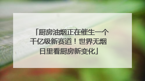 厨房油烟正在催生一个千亿级新赛道！世界无烟日里看厨房新变化