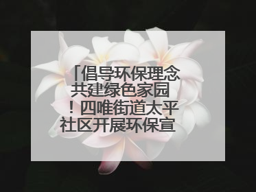 倡导环保理念 共建绿色家园！四唯街道太平社区开展环保宣传进社区活动