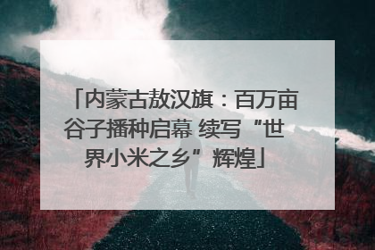 内蒙古敖汉旗：百万亩谷子播种启幕 续写“世界小米之乡”辉煌