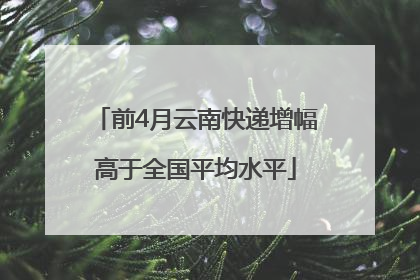 前4月云南快递增幅高于全国平均水平