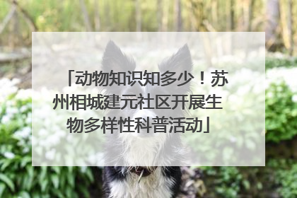 动物知识知多少！苏州相城建元社区开展生物多样性科普活动