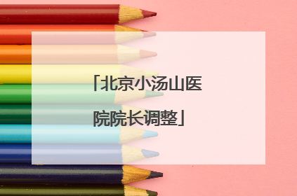 北京小汤山医院院长调整