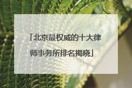 北京最权威的十大律师事务所排名揭晓