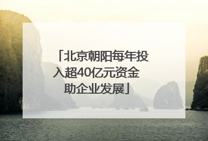 北京朝阳每年投入超40亿元资金助企业发展