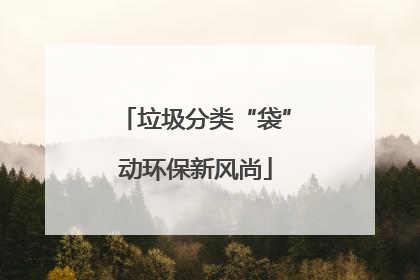 垃圾分类“袋”动环保新风尚