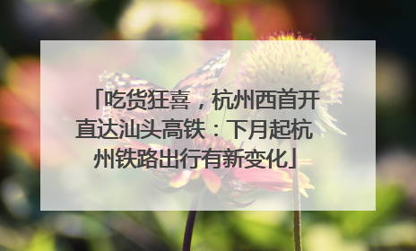 吃货狂喜，杭州西首开直达汕头高铁：下月起杭州铁路出行有新变化