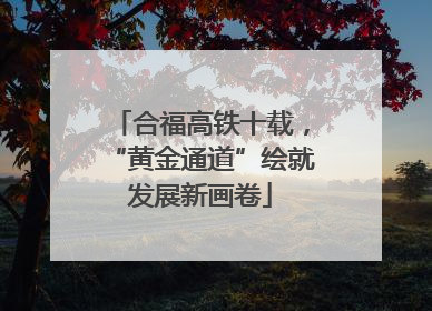 合福高铁十载，“黄金通道”绘就发展新画卷