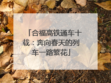 合福高铁通车十载：奔向春天的列车一路繁花