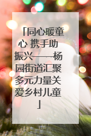 同心暖童心 携手助振兴——杨园街道汇聚多元力量关爱乡村儿童