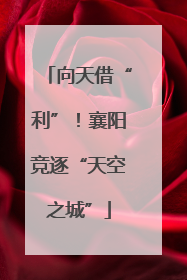 向天借“利”！襄阳竞逐“天空之城”