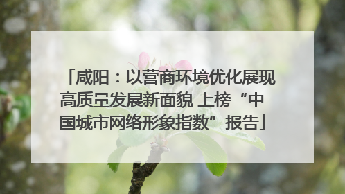咸阳：以营商环境优化展现高质量发展新面貌 上榜“中国城市网络形象指数”报告