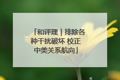 和评理｜排除各种干扰破坏 校正中美关系航向