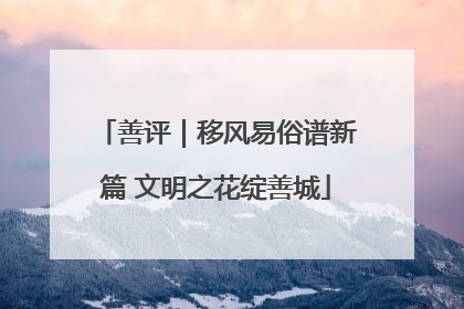 善评｜移风易俗谱新篇 文明之花绽善城