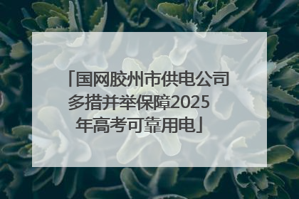 国网胶州市供电公司多措并举保障2025年高考可靠用电