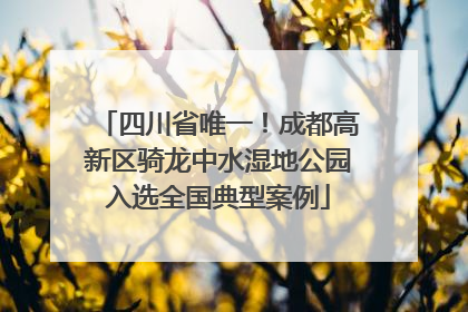 四川省唯一！成都高新区骑龙中水湿地公园入选全国典型案例