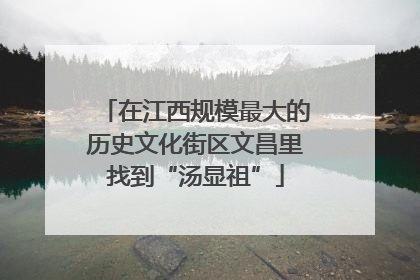 在江西规模最大的历史文化街区文昌里找到“汤显祖”