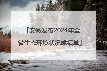 安徽发布2024年全省生态环境状况成绩单