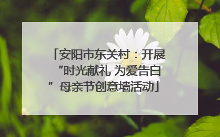 安阳市东关村：开展“时光献礼 为爱告白”母亲节创意墙活动