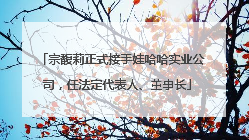 宗馥莉正式接手娃哈哈实业公司，任法定代表人、董事长