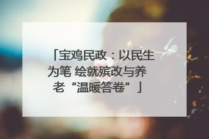 宝鸡民政：以民生为笔 绘就殡改与养老“温暖答卷”