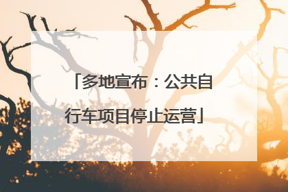 多地宣布：公共自行车项目停止运营