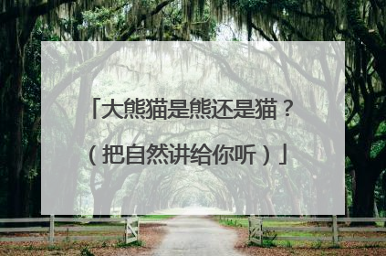 大熊猫是熊还是猫？（把自然讲给你听）