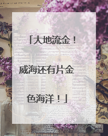 大地流金！威海还有片金色海洋！