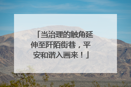 当治理的触角延伸至阡陌街巷，平安和谐入画来！