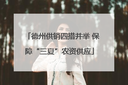 德州供销四措并举 保障“三夏”农资供应