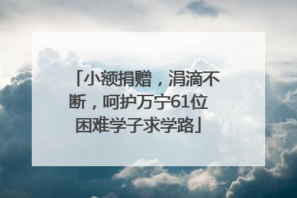 小额捐赠，涓滴不断，呵护万宁61位困难学子求学路