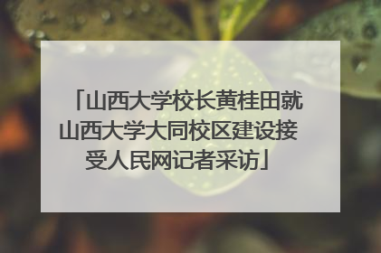 山西大学校长黄桂田就山西大学大同校区建设接受人民网记者采访