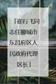 崔行飞同志任聊城市东昌府区人民政府代理区长