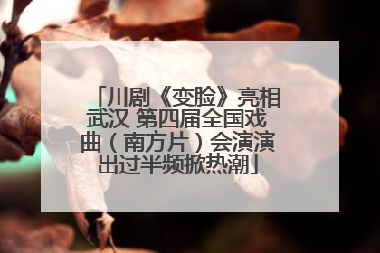 川剧《变脸》亮相武汉 第四届全国戏曲（南方片）会演演出过半频掀热潮