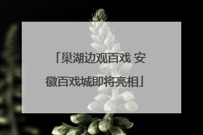 巢湖边观百戏 安徽百戏城即将亮相