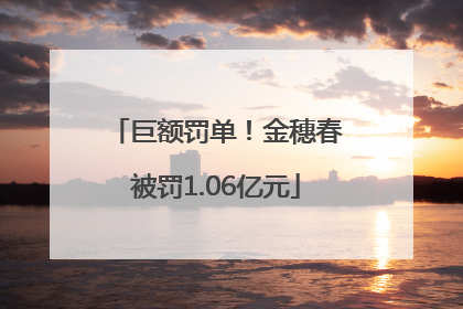 巨额罚单！金穗春被罚1.06亿元