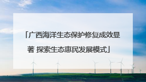 广西海洋生态保护修复成效显著 探索生态惠民发展模式