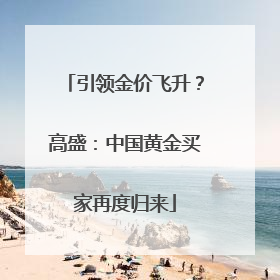 引领金价飞升？高盛：中国黄金买家再度归来