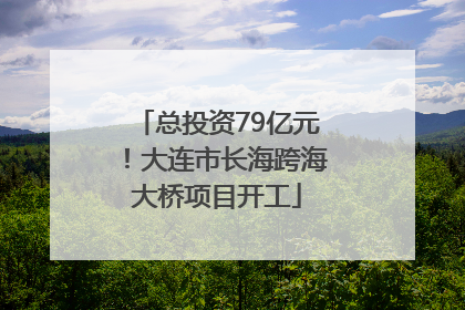 总投资79亿元！大连市长海跨海大桥项目开工