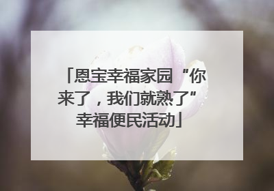 恩宝幸福家园“你来了，我们就熟了” 幸福便民活动