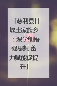 慈利县甘堰土家族乡：深学细悟强思想 蓄力赋能促提升