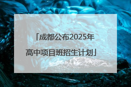 成都公布2025年高中项目班招生计划