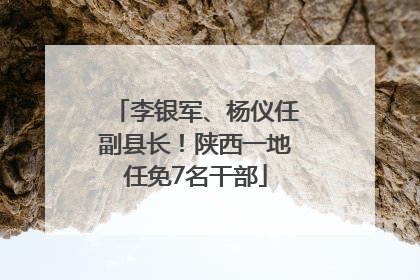 李银军、杨仪任副县长！陕西一地任免7名干部