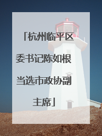 杭州临平区委书记陈如根当选市政协副主席