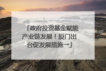 政府投资基金赋能产业链发展！厦门出台促发展措施→
