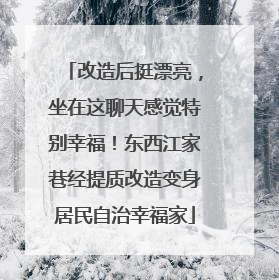 改造后挺漂亮，坐在这聊天感觉特别幸福！东西江家巷经提质改造变身居民自治幸福家