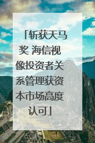 斩获天马奖 海信视像投资者关系管理获资本市场高度认可