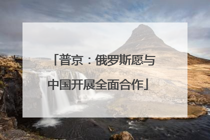 普京：俄罗斯愿与中国开展全面合作