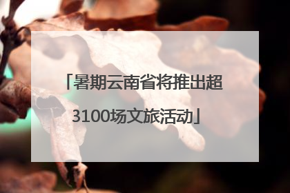 暑期云南省将推出超3100场文旅活动